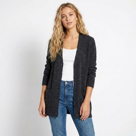 Abercrombie & Fitch Sweaters - Abercrombie Gray Button Long Cardigan M Oversized Soft Knit Layering Fall Winter